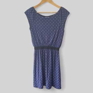 Lilly Pulitzer Dress Women’s Small Navy Button Print Short Sleeve Elastic Waist